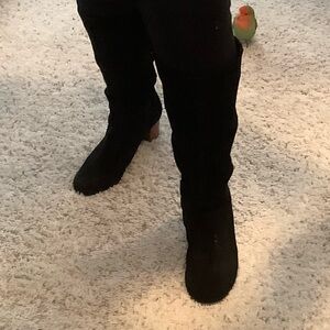 Nine West Vintage America Collection Black Suede Boots Size 7.5